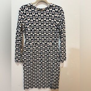Boden Abigail Print Jersey Navy and White Floral Dress 8L